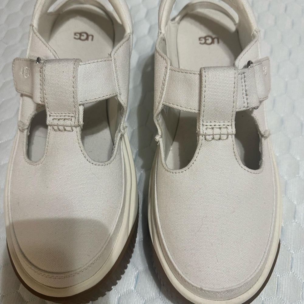 UGG Cream Canvas Sandals